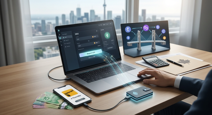 DeFi On‑Ramp in Canada 2026: How to Move CAD to DEXs with Interac, Bridges, Self‑Custody and CRA Tax